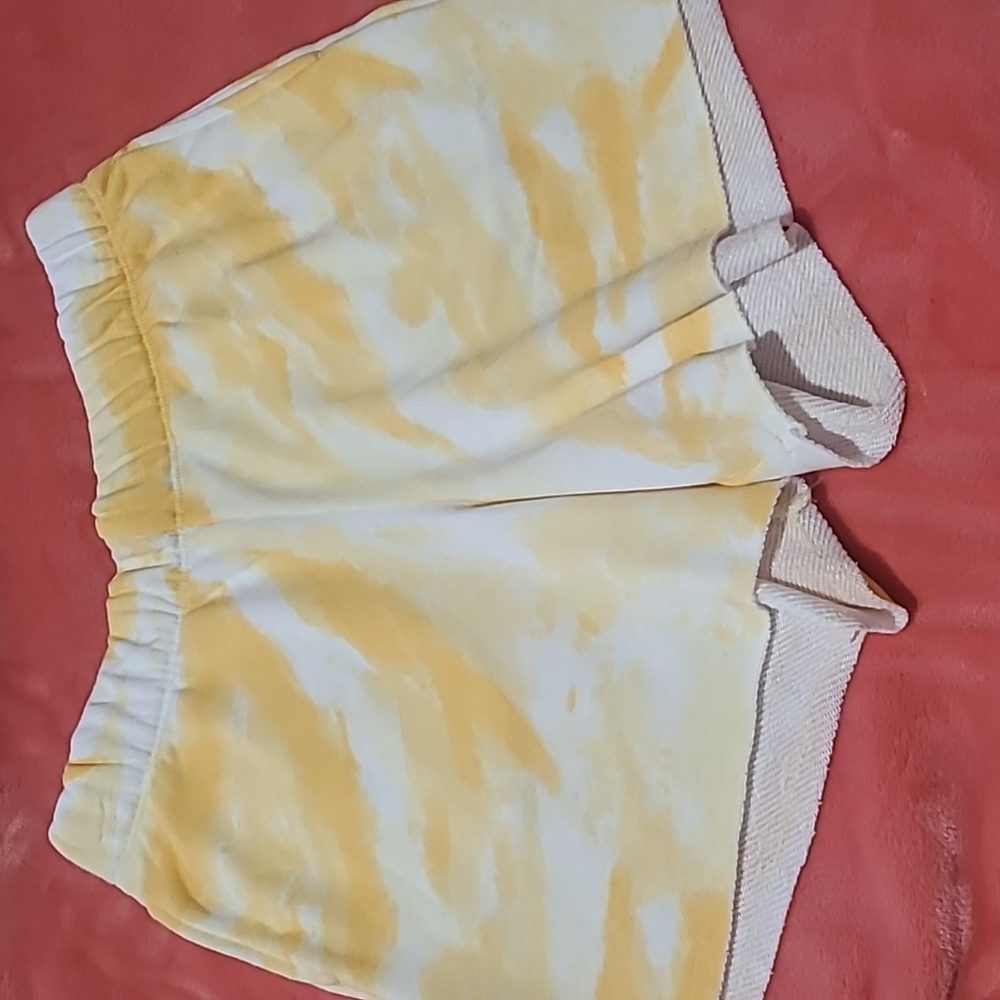 Women's Tie Dye Yellow Comfortable Breathable Sleep Shorts, Size XSmall, NEW